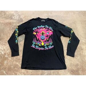 Wizard of Barge T Shirt Mens L Black Crackling Dark Skies Brighter Stars Print